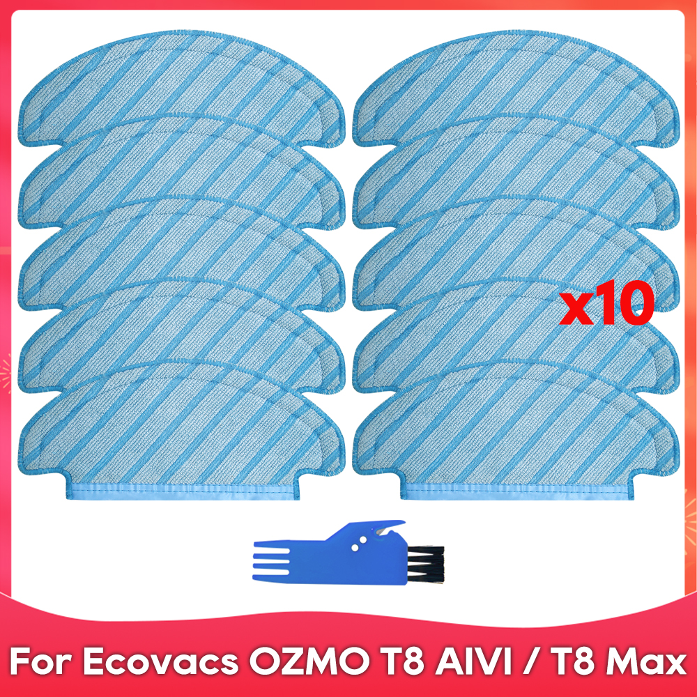 Passend für Ecovacs DEBOT OZMO T8+ / T8 AIVI / T8 Max / N8 Plus / N8 Profi Rolle Seitliche Bürste Filter Mopp Staubbeutel Zubehörteile: Burgunderrot