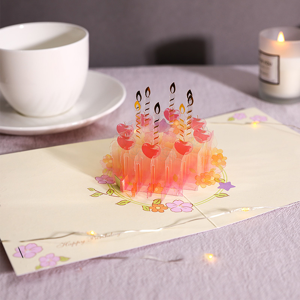 3d crystal cake greeting card birthday card mini t grandado