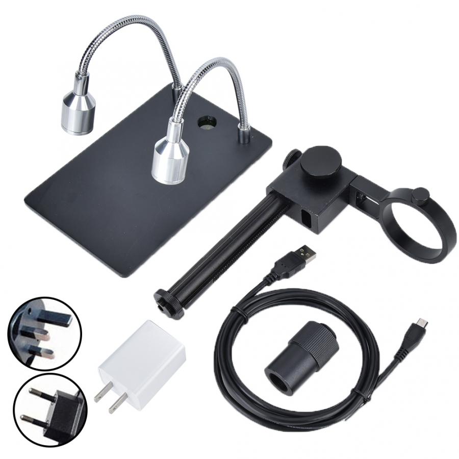 Heavy Duty Aluminum Alloy Digital Microscope Stand Bracket Support Adjustable Height For 50mm Microscope Diameter