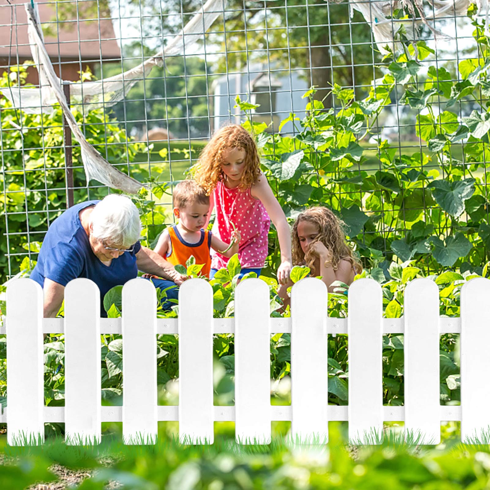 Garden Fence DIY Picket Fence Easy to Install Garden Decor White non-toxic durable odorless not perishable Garden Decoration