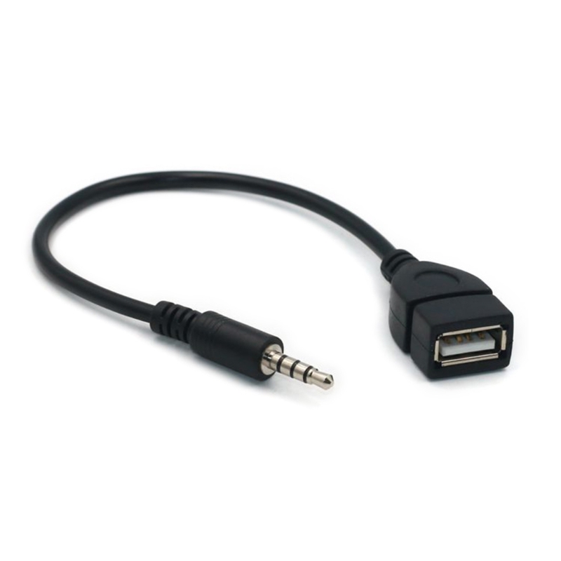31bc verbeterde aux naar usb adapters voor autoradio's met mannelijke stekkers, jack-aansluiting naar usb-kabel (vrouwelijk) voor converters, u-disc aux-kabel