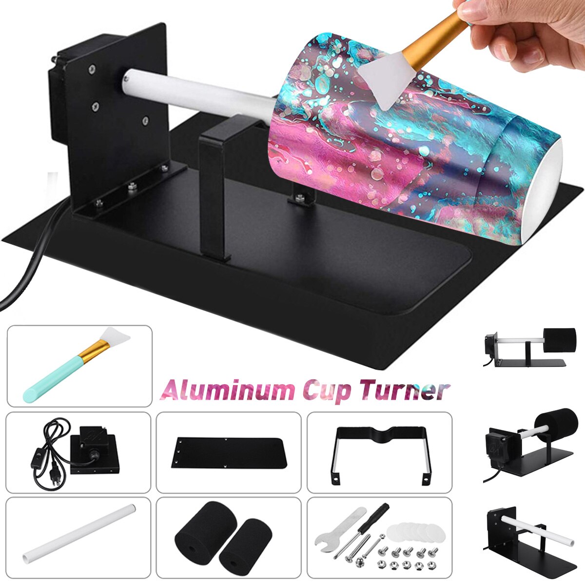 Electric Cup Turner for Crafts Tumbler Spinner Kit Cup Tumbler with Motor Cup Rotator Tools for DIY Epoxy Crafts AC 110v/220v