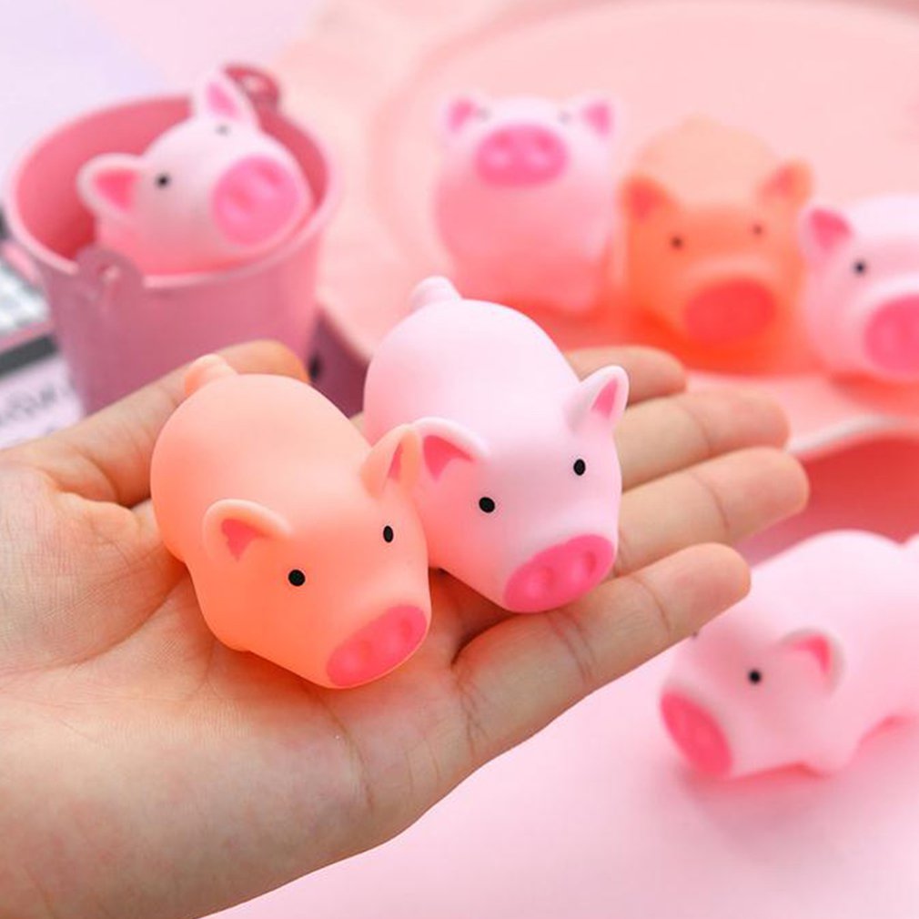 Cartoon Soft Cute Pink Pig Tricking Children Toys Venting Pig Squeezing Music Pinch Called Decompression Vent Toy