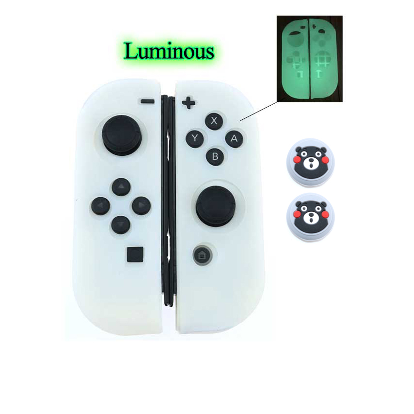 YuXi Per Nintend Interruttore NS Joy-Con Del Silicone di Protezione Della Pelle Della Copertura Della Cassa + Thumbstick Grip Joystick Tappi Per La Gioia con Controller: R