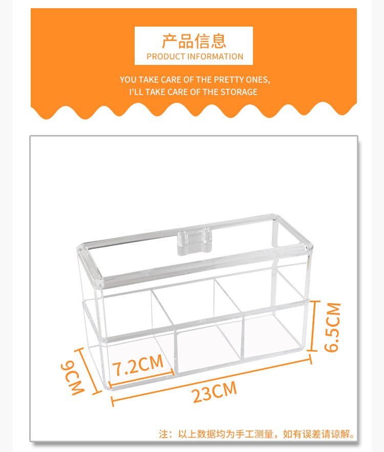 Draagbare Transparante Make-Up Organizer Opbergdoos Acryl Make Up Organizer Cosmetische Organizer Make Opberglades Organizer: Default Title