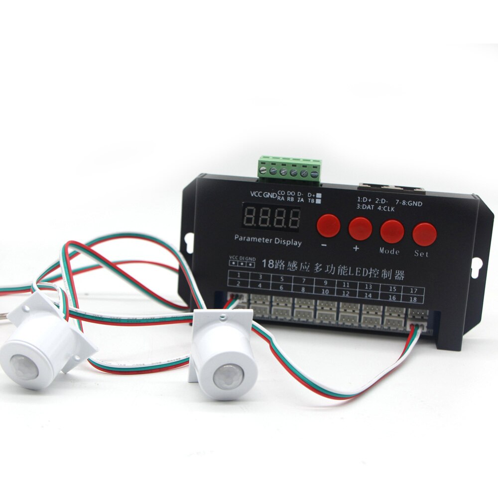 Led ladder Controller 12V Power Dual Motion Sensor Stair Light Stairway Sense Step for Led strip Lights IC WS2812B WS2811 1903