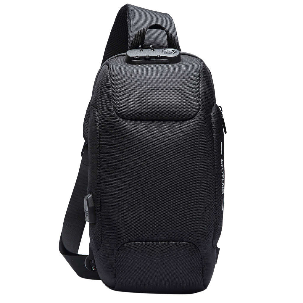 OZUKO hommes multi-fonction sac de messager Anti-vol étanche sac de voyage coffre bolsa feminina: Black