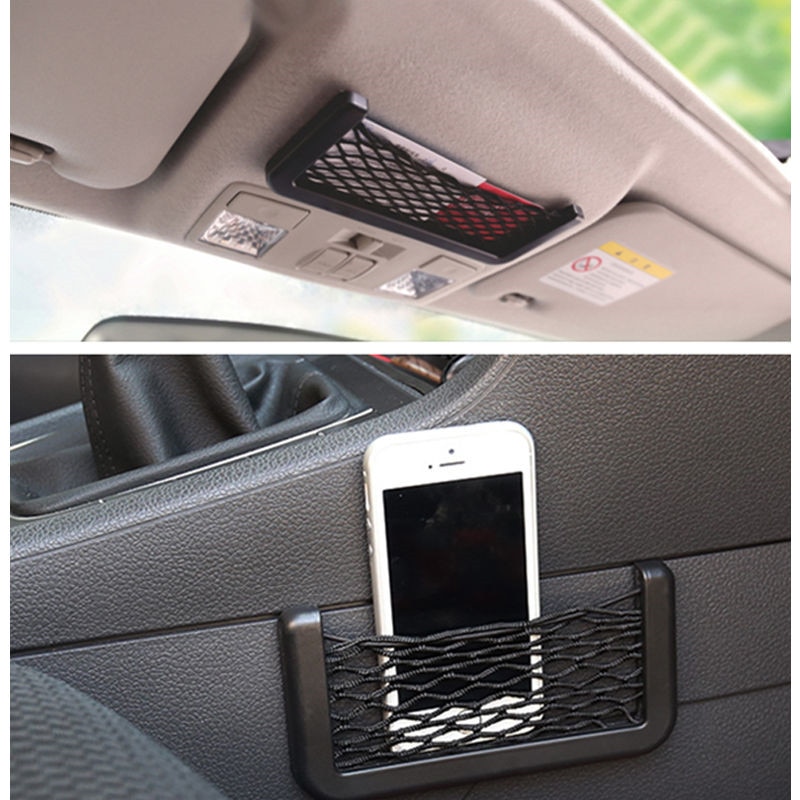 15 8 Black Auto Car Storage Net Bag Mesh Resilient Vicedeal