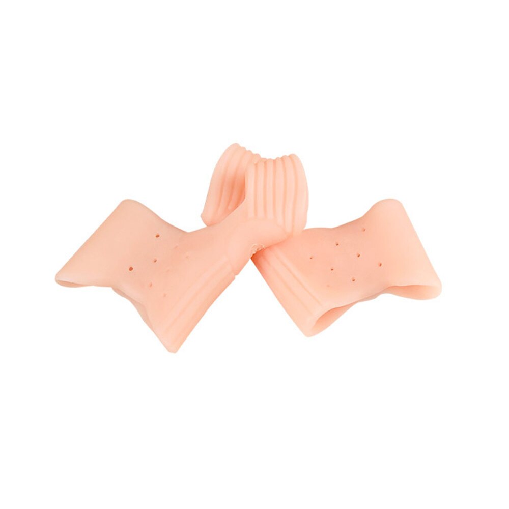 Separador de dedos de los pies, plantillas de silicona para aliviar el dolor, superpuestas, Protector de pies, órtesis, 2 uds.: Skin color