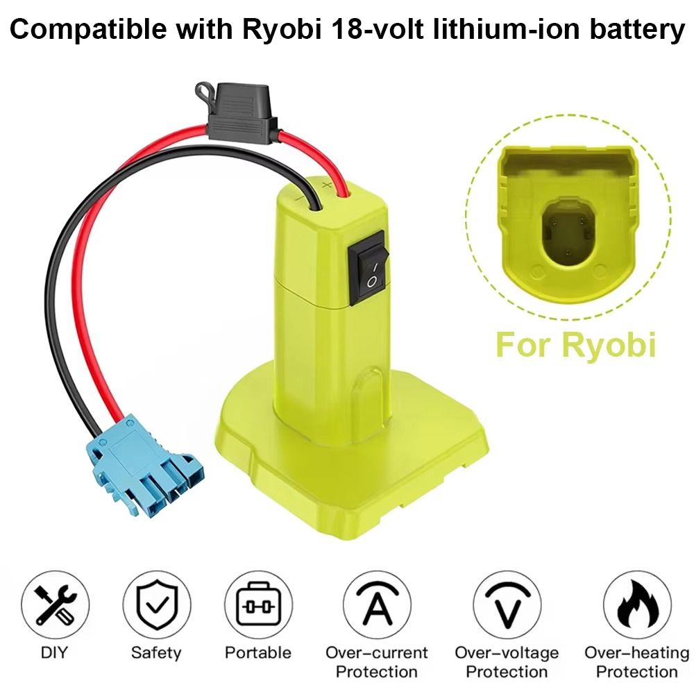 With Fuse Switch Power Wheels Adapter Safety 12AWG Wire Battery Adapter Connector Efficient Power Upgrades