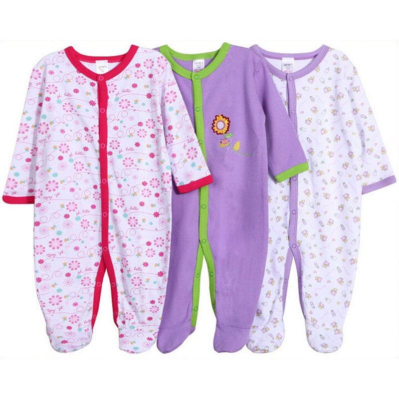 Hiver Bébé Vêtements Coton Bébé Foot Infantile -Né Bébé Garçon et Fille Pyjamas 3 pc/lot Manches Longues Bébé Garçon vêtements