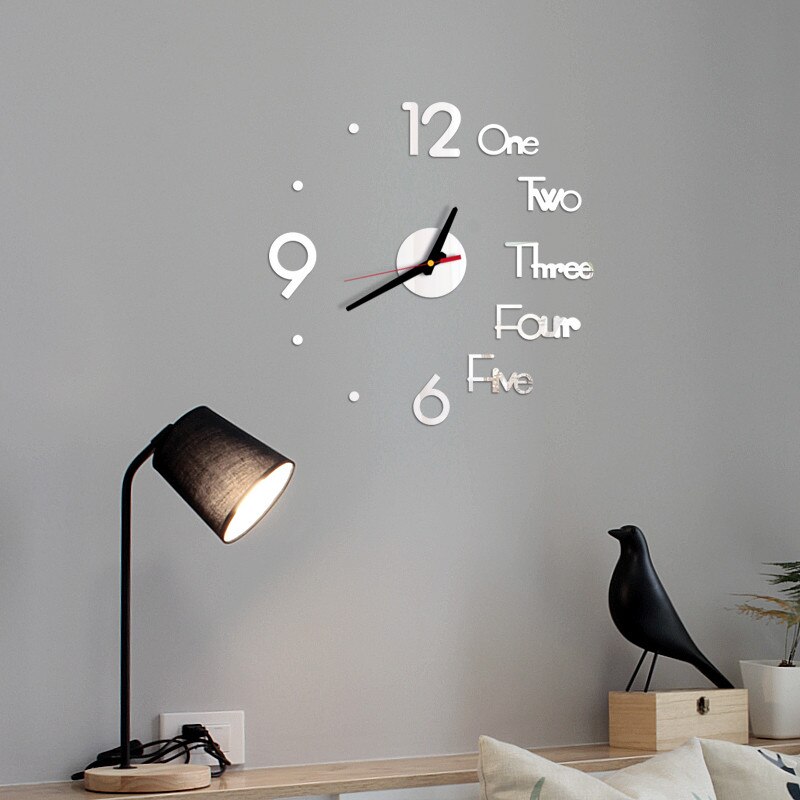 25 # Diy Wandklok 3D Spiegel Stickers Horloge Voor Woonkamer Decoratie Oppervlak Sticker Home Office Decor Klok Acryl spiegel