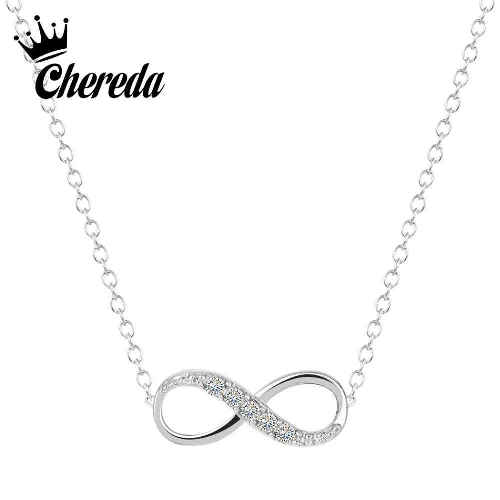 Chereda Gold Silver Plated Tiny Infinity Pendant Necklace Lovely Promise Symbol Charm for Women Best Necklaces