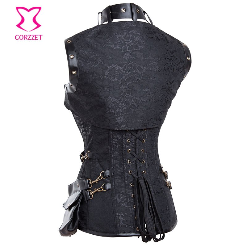 Brunt imiteret læder mænd/kvinder små pose tasker talje lomme bælte gotisk korset steampunk tøj burlesk kostume tilbehør