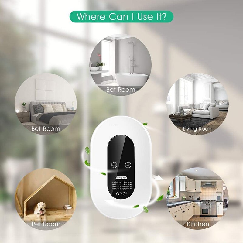 Ozone Machine Air Purifier Deodorization Home Air Ionizers Deodorizer with 4 Modes Automatic Timing Function for Rooms Smoke Pet