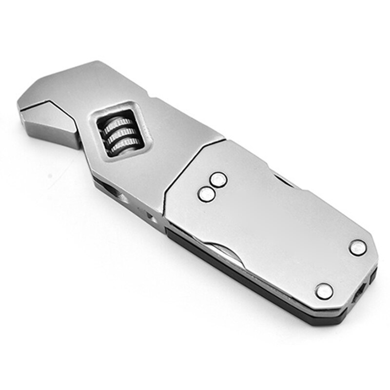Mini Wrench Multi-Function Adjustable Wrench Portable Screwdriver 13 Bits Cutter Stainless Steel Outdoor Home DIY Tools