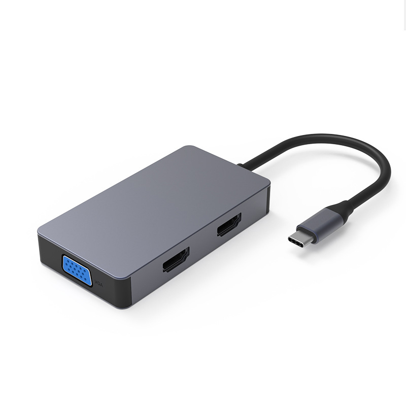 KU05 5 in 1 Typ C Hub Docking Bahnhof USB C zu HDMI-Kompatibel Adapter Hub VGA PD Splitter für Tv Kasten Macbook Luft Dell Laptop