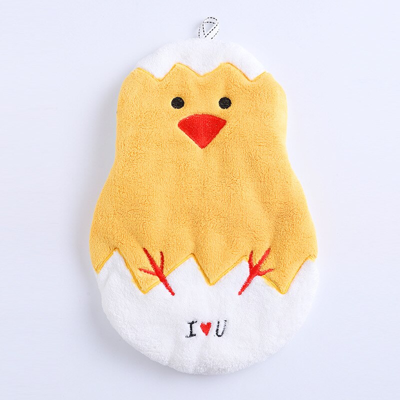 Verdikte Absorberende Zachte Handdoek Coral Fleece Handdoek Cartoon Handdoek Hangable Handdoek Cartoon Leuke Thuis Leveringen: YELLOW