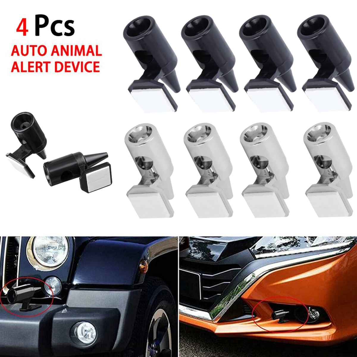 4PCS Animal Alert Car Detachable Ultrasonic Deer Snake Alert Sound Alarm Wind Power Animal Repellent Wildlife Warning