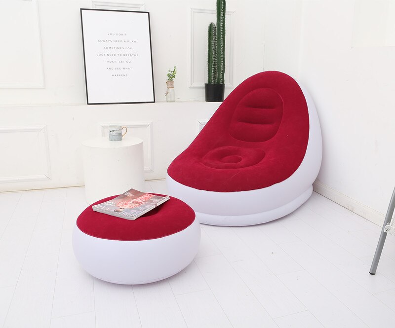 Silla inflable para adultos y niños, taburete de pie con combinación de sofá reposapiés para interiores: Default Title