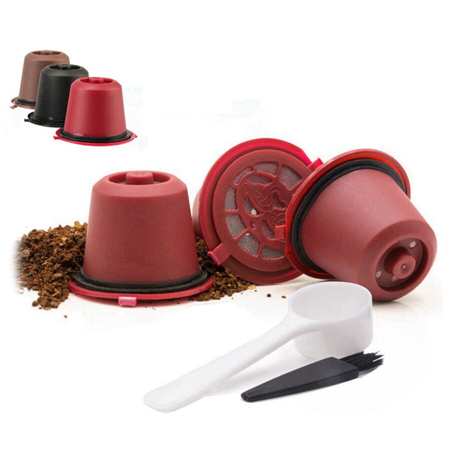 Kaffekapsel 3-- pak genanvendelig filterkop til nescafe nespresso genopfyldelige hætter filterkurve pod