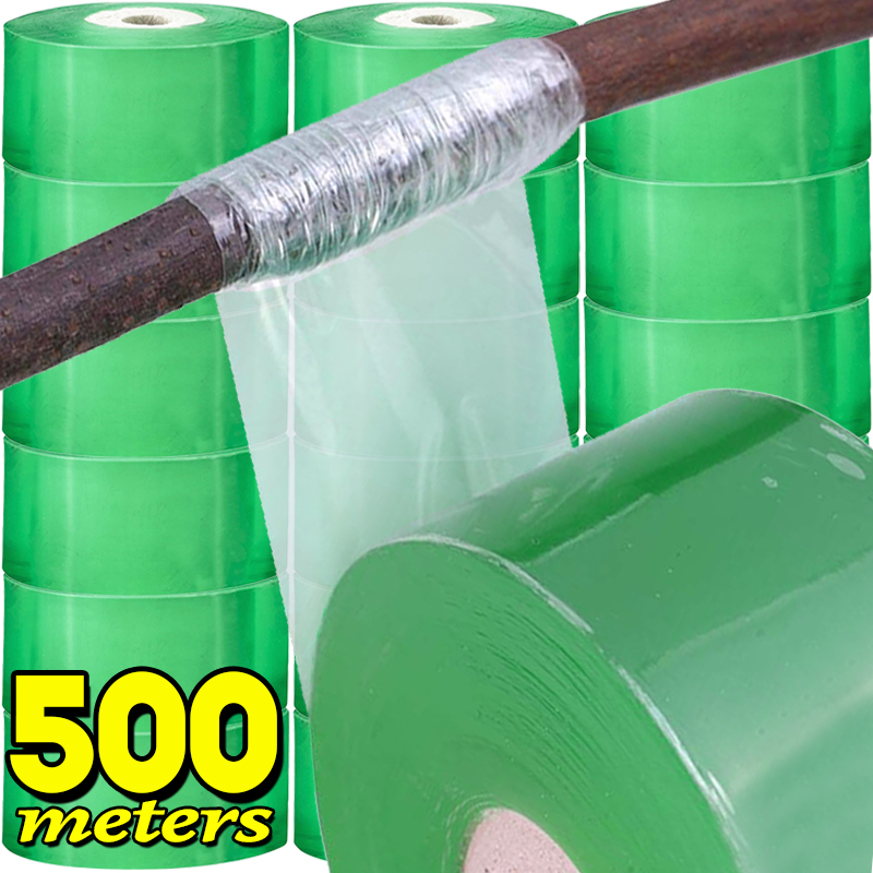 Cinta de injerto de PE de 100/500m, película autoadhesiva estirable, rollo de cinta para árboles de jardín, plantas, plántulas, vid, tomate, accesorios de injerto