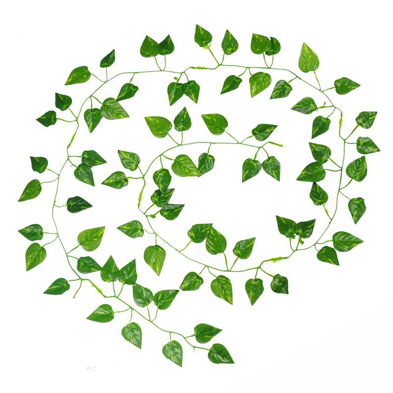 72 blade 2m grønne vinranker silke kunstig efeu hængende blad guirlande plante slyngplante blad boligindretning bryllup badeværelse havedekoration: Grønt blad