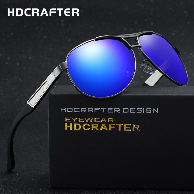 HDCRAFTER Sunglasses Men Polarized Polarized Mirror Lens Eyewear Sun Glasses for Men Brand Driving oculos de sol