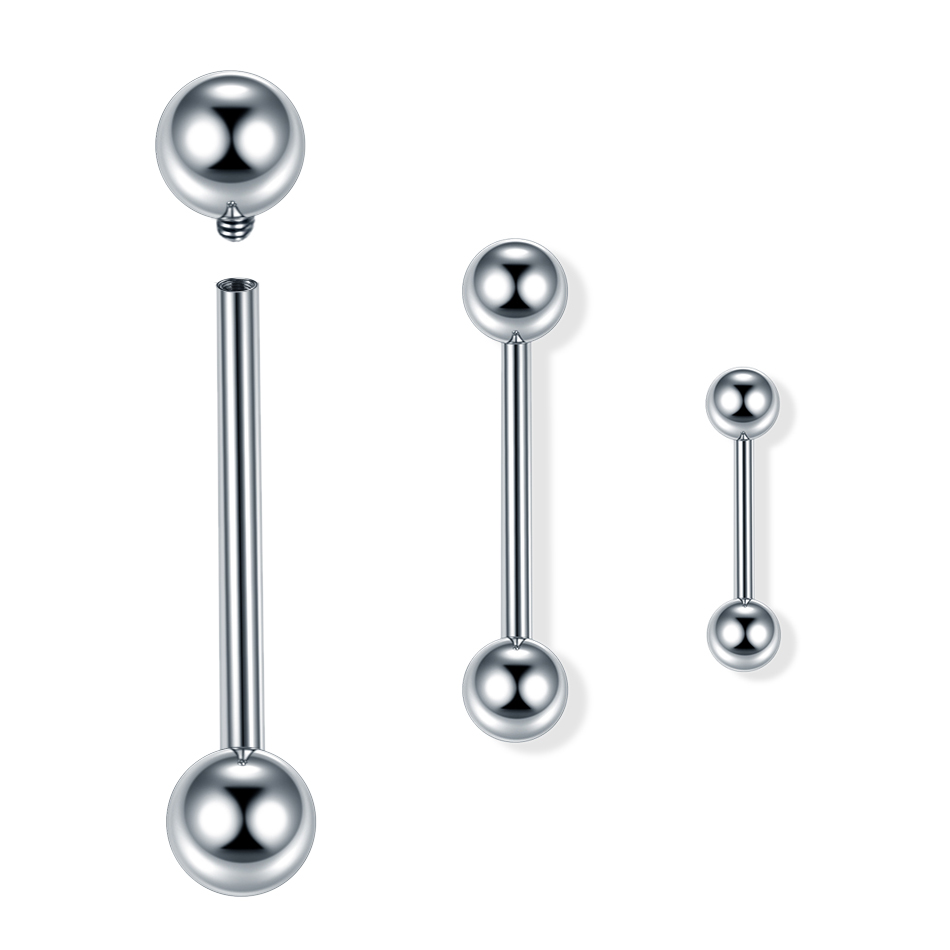 Piercings de lengua de titanio con rosca interna, barra Industrial, anillo para lengua, barra, oreja, Tragus, hélice, joyería para el cuerpo, 1 ud.