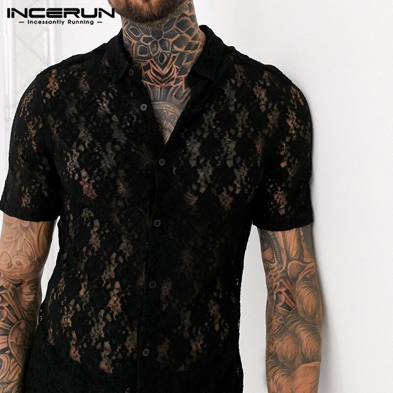 Menolana Men's Black Mesh Sheer Muscle Fit T-Shirt – See Through Mesh Top, Slim Fit, Breathable - View #9