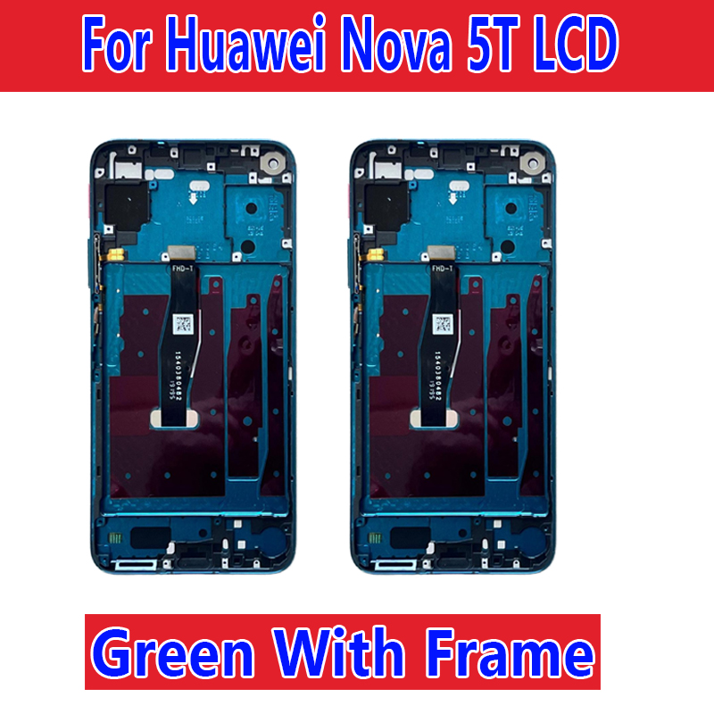 For Huawei Nova 5T Screen Assembly Nova5T LCD Display YAL-L21 YAL-L61A YAL-L71A Touchscreen LCD Display with Frame inner screen: AQUA
