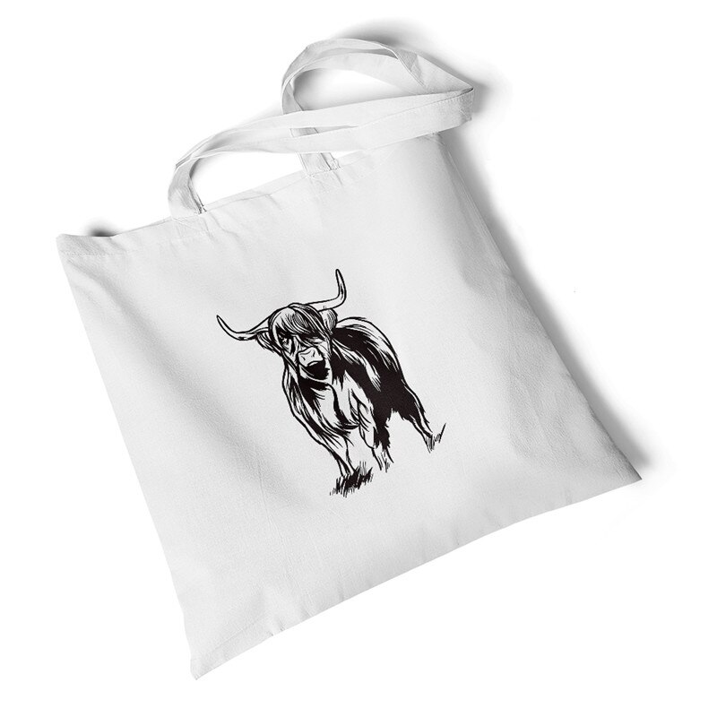 Milieuvriendelijke boodschappentassen dames dierenprint canvas tas strand grote casual handtassen originele studenten schoudertassen: Hoge lander