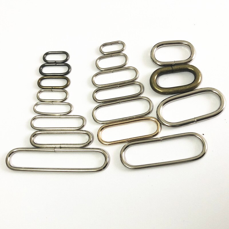 100 stücke metall Oval Ring Uhr bekleidungs Schnallen DIY Zubehör Nähen 16mm 20mm 25mm 32mm 35mm 38mm 50mm 65mm