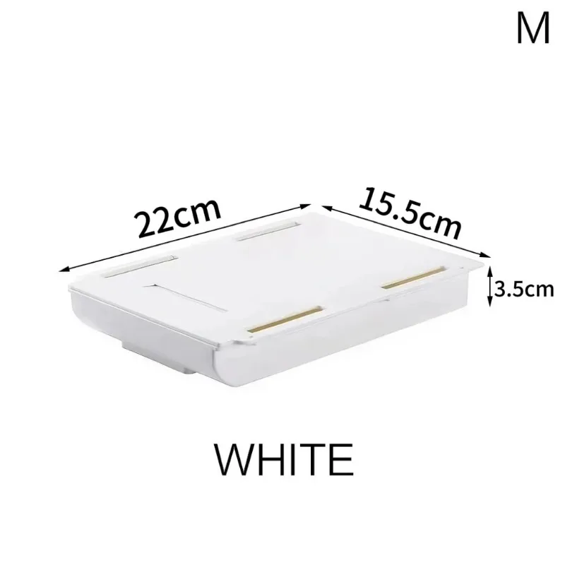 Bureau-organizer lade verborgen zelfklevende plastic opbergdoos voor op het bureau accessoires pennen briefpapier diverse opbergkoffer: Pruim