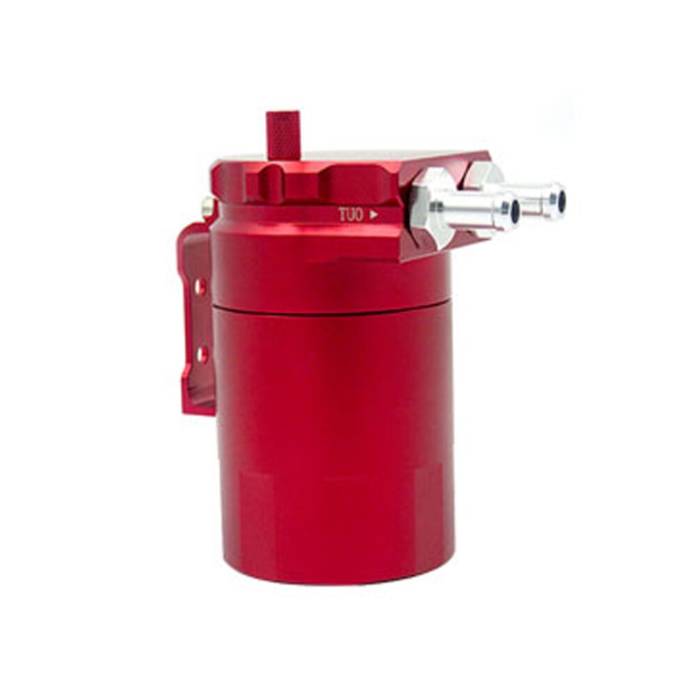 Universal 300ml Aluminum Baffled Car Oil Catch Tank Can Reservoir Oil Catch Tank Cans: Red