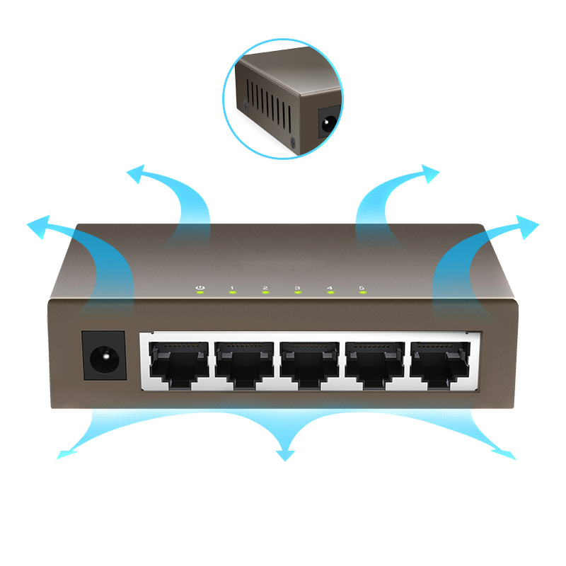 5-Port Switch Gigabit 10/100/1000Mbps 5-Port Gigabit Ethernet Switch Home Office GDeals
