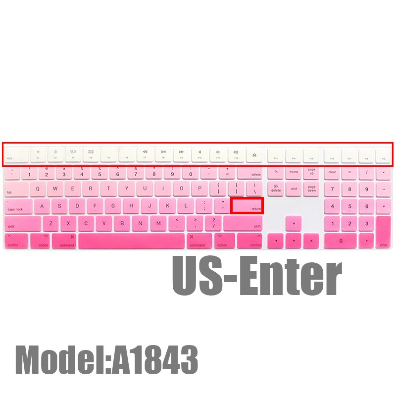 Silicone Keyboard Cover Keypad Skin Protector For Apple Magic Keyboard with Numeric Keypad A1843 MQ052LL/A MB110/B A1243 Imac: A1843 US pink