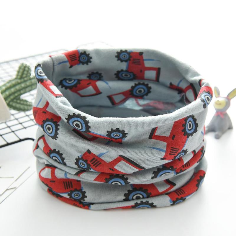 Baumwolle freundlicher Schal Gedruckt Karikatur Plaid Ring warm Für EINE freundlicher Schals Junge Winter Mädchen Art F3T1