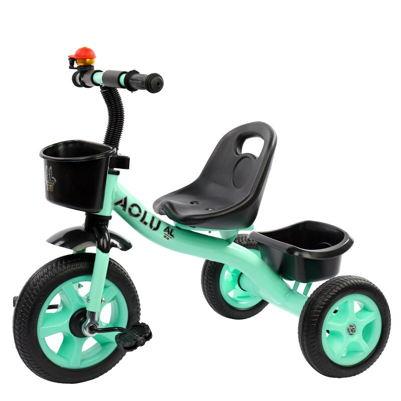freundlicher Fahrrad Dreirad 2-6 Jahre alt Kohlenstoff Stahl Rahmen Jungen und Mädchen Art Pedal Dreirad Baby Gehhilfe Reiten spielzeug: Grün
