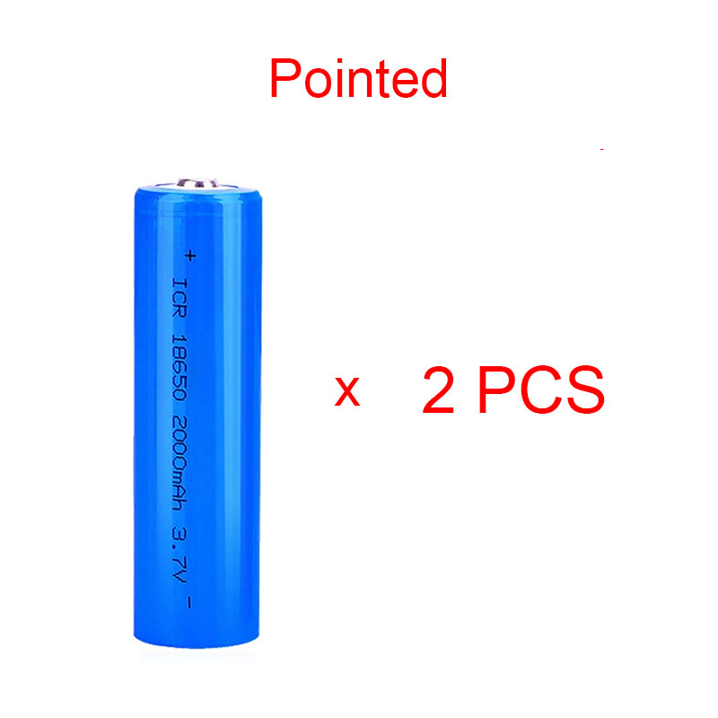 2PCS 18650 3.7V Rechargeable Battery 1200mah 1500mah 2000mah 2200mah 2600mah 3400mah Pointed Lithium Battery for flashlights: Red