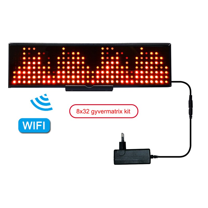 Electronic Clock GyverLamp Full Kit Button Smartphone WiFi Control 16x16 8x32 Matrix WS2812B 5V Flexible LED Panel Pixel Screen: 8x32 Clock Kit
