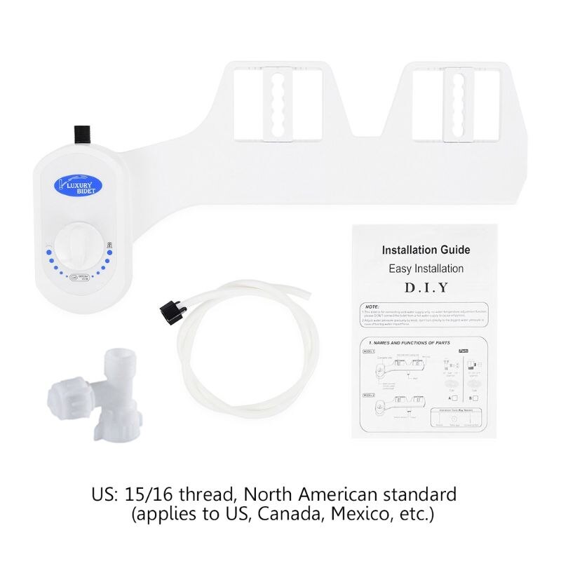 Toilet Bidet Attachment AT7 - Fresh Water Spray, 2 Retractable Nozzles, 3 Modes (Rear/Feminine/Self-Clean), Gapless Design, Easy Adhesive Installation