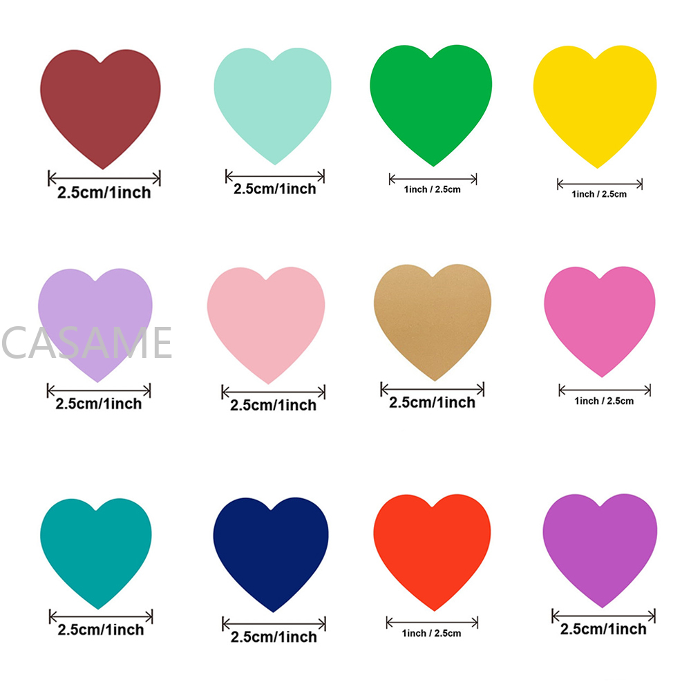 500Pcs/Roll Love Heart Shaped Sticker Seal Labels Birthday Party Packaging Cute Stationery Sticker Scrapbooking for Craft