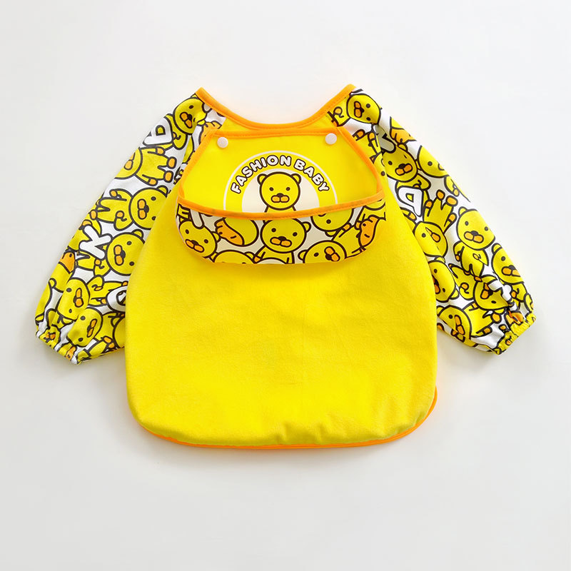 Lunch bibs Eating Smock Waterproof Baby Clothes Boys Girls 4 season Jacket Newborn 0~3 Year Children Anti dressing Kid Clothing: yellow / S 70-82cm