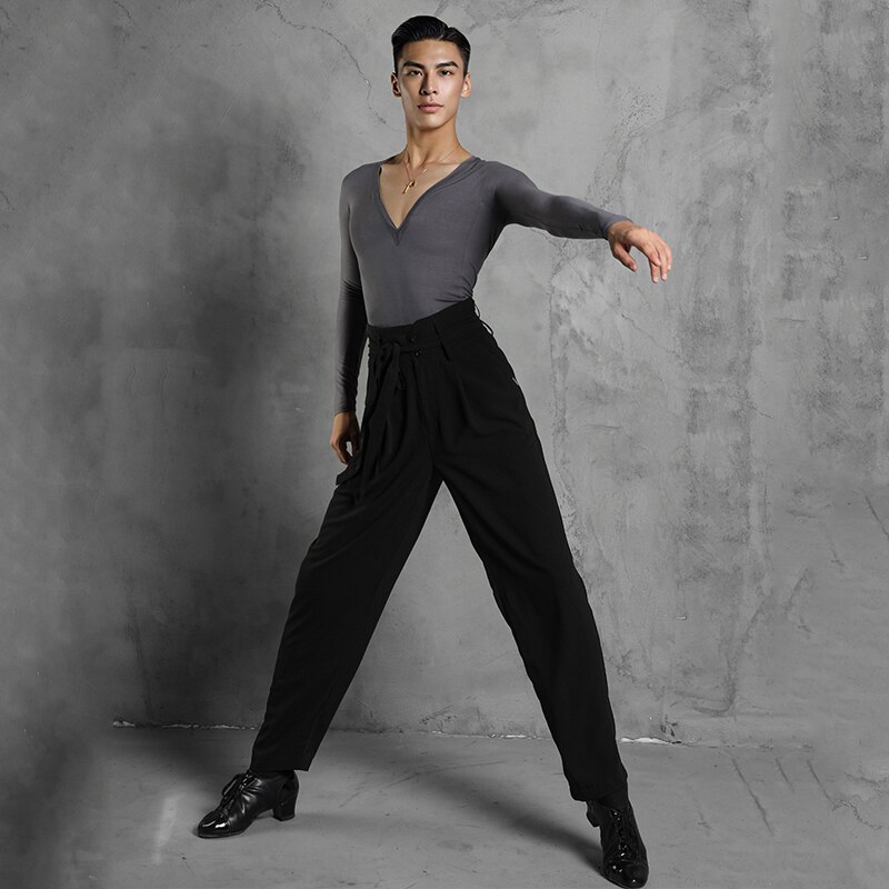 Mannen latin dans broek wals ballroom dans kostuums mannelijke latin dans oefenbroek broeken performance danskleding  sl4080