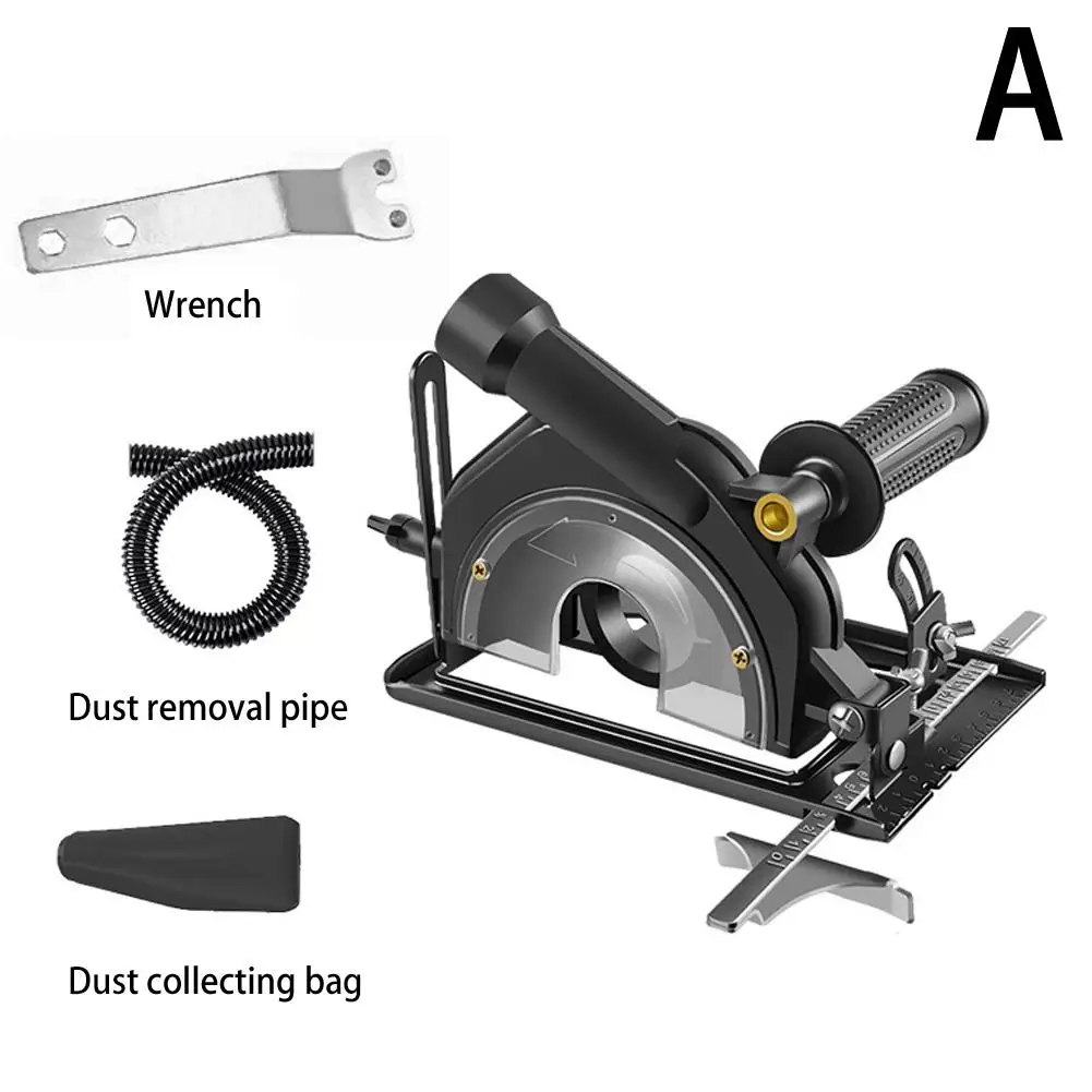 Dust Free 45° Adjustable Cutting Depth Positioning Bracket Angle Grinder Retrofit Cutting Machine Slotting Base for 100-125MM: GOLD