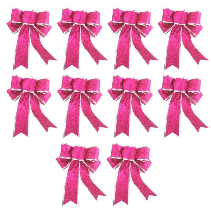 10 stuks 10 inch  x 8 inch haarrubber kerstboomstrik met strik hangende ornamenten 4 xfa