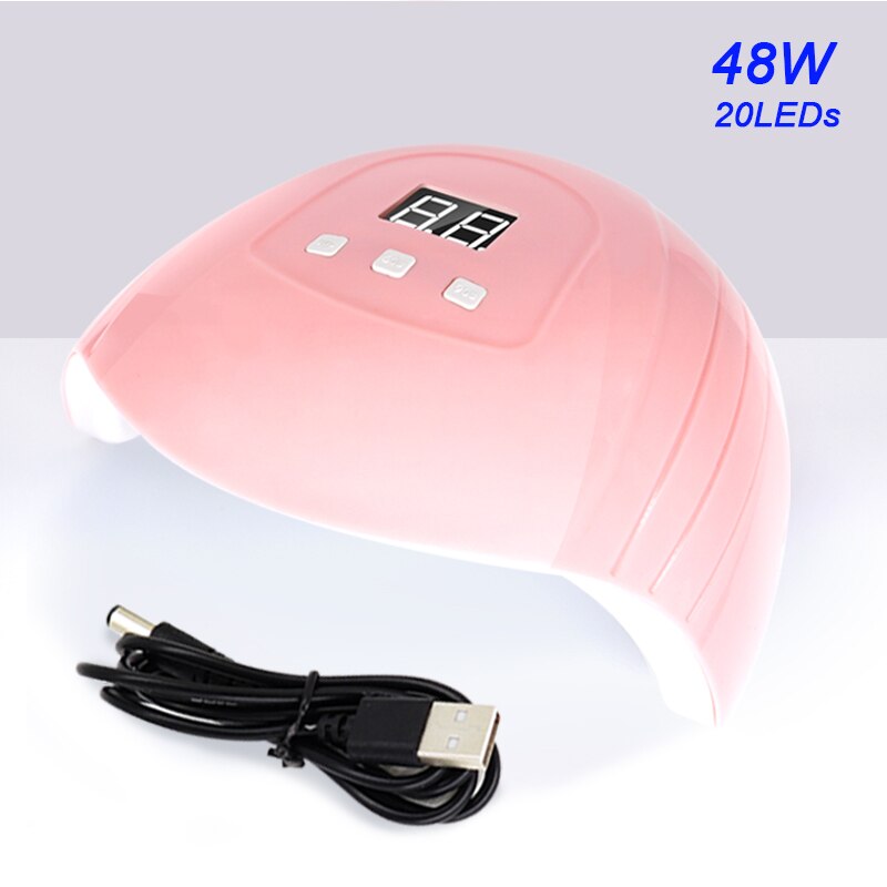 SUN T5 MAX-Lámpara LED para secado de uñas, 114W, UV, esmalte de Gel, temporizador de 10/30/60/99s, herramienta de manicura con Sensor automático: Y6-48W