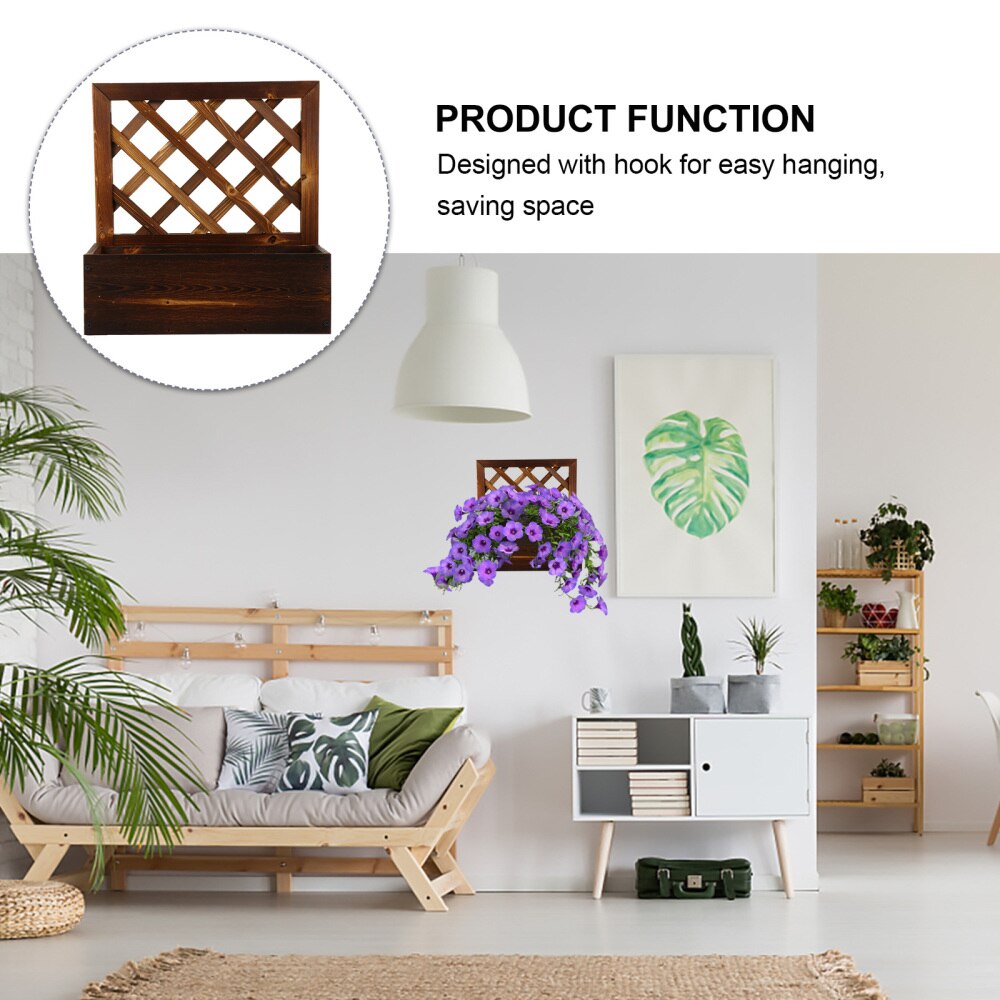1 Set Wall Hanging Planter Balcony Outdoor Living Room Indoor Wooden Planter Planting Pot