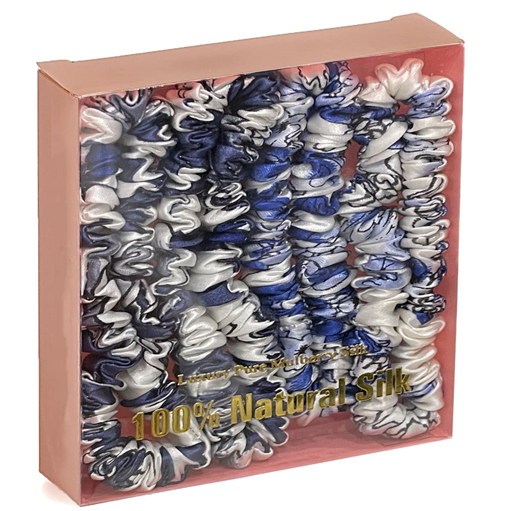 3/4Pcs Box Moerbei Zijde Haar Chouchou Handgemaakte Haarbanden Vrouwen Meisje Haaraccessoires Pure Kleur Natuurlijke hairties